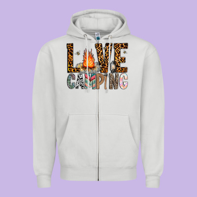 Love Camping Zipper Hoodie Designed By Cowhidedigitalart