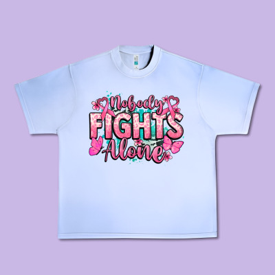 Nobody Fights Alone Cancer Awareness Urban Heavy Tee Designed By Howdyjamesfarm