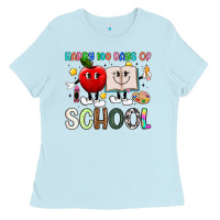 Baby Blue happy 100 days of school Ladies Tee - Artiststas