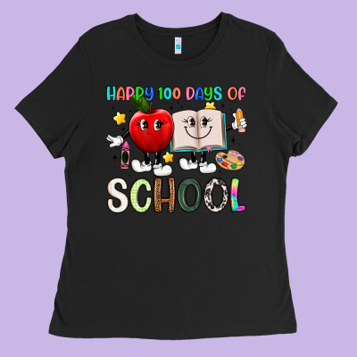 Happy 100 Days Of School Ladies Tee Designed By Artiststas