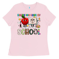 Bubblegum Pink happy 100 days of school Ladies Tee - Artiststas