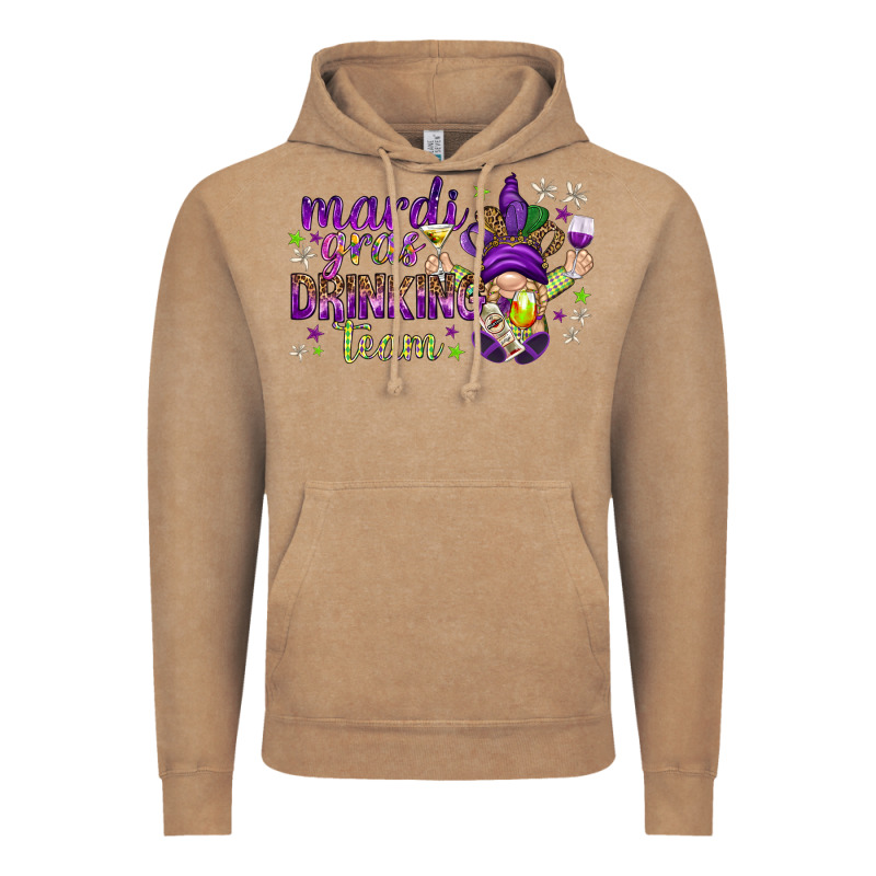 Mardi Gras Drinking Team With Gnome Vintage Hoodie by HowdyJamesFarm | Teevron