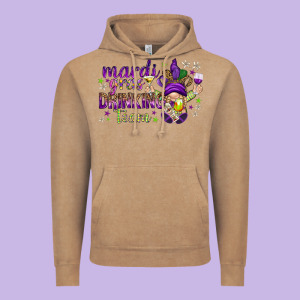 Mardi Gras Drinking Team With Gnome Vintage Hoodie Designed By Howdyjamesfarm