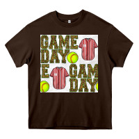 Chocolate Brown softball uniform game day seamless pattern Heavy Core Tee - BundleAndBundleShop