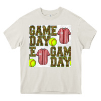 Cream softball uniform game day seamless pattern Heavy Core Tee - BundleAndBundleShop