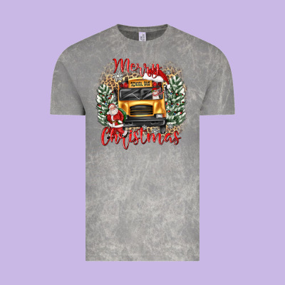 Merry Christmas School Bus Vintage Tee Designed By Texasbilliewilder