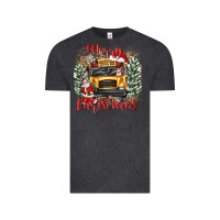 Vintage Black merry christmas school bus Vintage Tee - texasbilliewilder