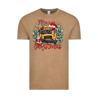 Vintage Coffee merry christmas school bus Vintage Tee - texasbilliewilder