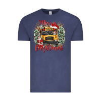 Vintage Denim merry christmas school bus Vintage Tee - texasbilliewilder