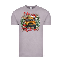 Vintage Zinc merry christmas school bus Vintage Tee - texasbilliewilder