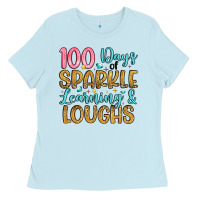 Baby Blue 100 days of sparkle learning and loughs Ladies Tee - Artiststas