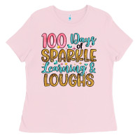 Bubblegum Pink 100 days of sparkle learning and loughs Ladies Tee - Artiststas