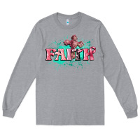 Heather Grey faith breast cancer Long Sleeve Tee - CowGirlArtShop