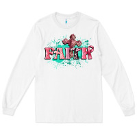 White faith breast cancer Long Sleeve Tee - CowGirlArtShop