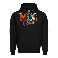 Black Mini Claus Zipper Hoodie - CowhideDigitalArt