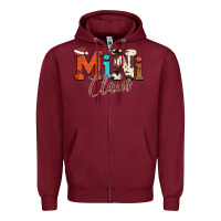 Burgundy Mini Claus Zipper Hoodie - CowhideDigitalArt