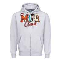 Heather Grey Mini Claus Zipper Hoodie - CowhideDigitalArt