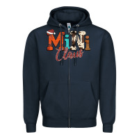Navy Mini Claus Zipper Hoodie - CowhideDigitalArt
