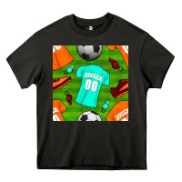 Asphalt soccer ball uniform and shoes seamless pattern Heavy Core Tee - BundleAndBundleShop