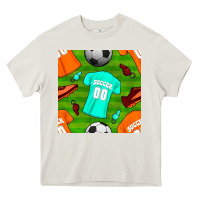 Cream soccer ball uniform and shoes seamless pattern Heavy Core Tee - BundleAndBundleShop