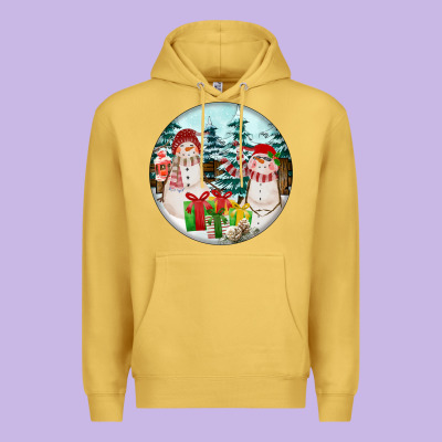 Christmas Snowman Premium Hoodie Designed By Fadigitalartstudio
