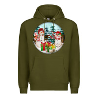 Army Green Christmas snowman Premium Hoodie - FaDigitalArtStudio