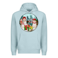 Blue Mist Christmas snowman Premium Hoodie - FaDigitalArtStudio
