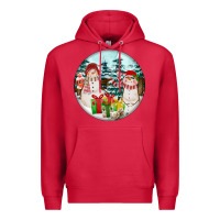 Cardinal Christmas snowman Premium Hoodie - FaDigitalArtStudio