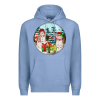 Colony Blue Christmas snowman Premium Hoodie - FaDigitalArtStudio