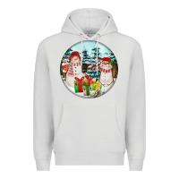 Dove Grey Christmas snowman Premium Hoodie - FaDigitalArtStudio