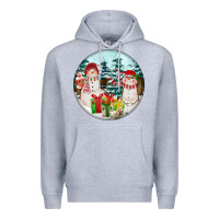 Heather Grey Christmas snowman Premium Hoodie - FaDigitalArtStudio