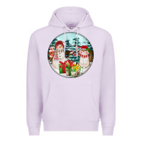 Lilac Christmas snowman Premium Hoodie - FaDigitalArtStudio