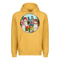 Mustard Christmas snowman Premium Hoodie - FaDigitalArtStudio