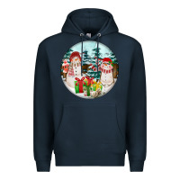 Navy Christmas snowman Premium Hoodie - FaDigitalArtStudio