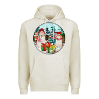 Oatmeal Heather Christmas snowman Premium Hoodie - FaDigitalArtStudio