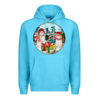 Ocean Blue Christmas snowman Premium Hoodie - FaDigitalArtStudio
