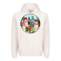 Pale Pink Christmas snowman Premium Hoodie - FaDigitalArtStudio