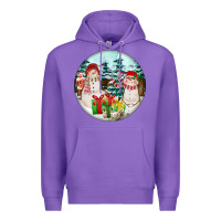 Purple Christmas snowman Premium Hoodie - FaDigitalArtStudio