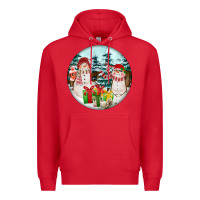Red Christmas snowman Premium Hoodie - FaDigitalArtStudio