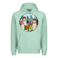 Seafoam Christmas snowman Premium Hoodie - FaDigitalArtStudio