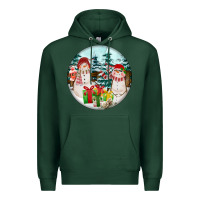 Sports Green Christmas snowman Premium Hoodie - FaDigitalArtStudio