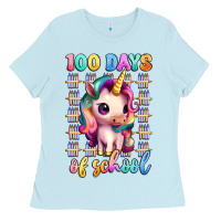 Baby Blue 100 days of school unicorn Ladies Tee - Artiststas