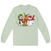 Matcha christmas polar bear reindeer and snowman Long Sleeve Tee - CowGirlArtShop