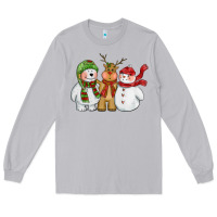 Moon Dust christmas polar bear reindeer and snowman Long Sleeve Tee - CowGirlArtShop