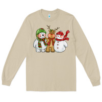 Mushroom christmas polar bear reindeer and snowman Long Sleeve Tee - CowGirlArtShop