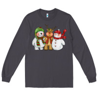Smoke christmas polar bear reindeer and snowman Long Sleeve Tee - CowGirlArtShop