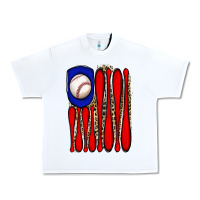White leopard baseball flag Urban Heavy Tee - JahusDesignShop
