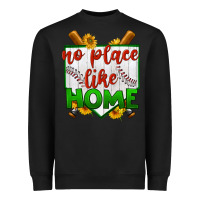 Black no place like home baseball Heavyweight Sweatshirt - BundleAndBundleShop