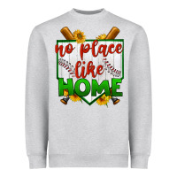 Heather Grey no place like home baseball Heavyweight Sweatshirt - BundleAndBundleShop