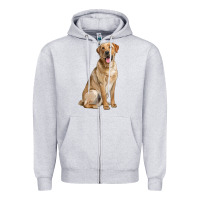 Heather Grey Labrador Retriever llustrations Zipper Hoodie - LillyAllenDesigns